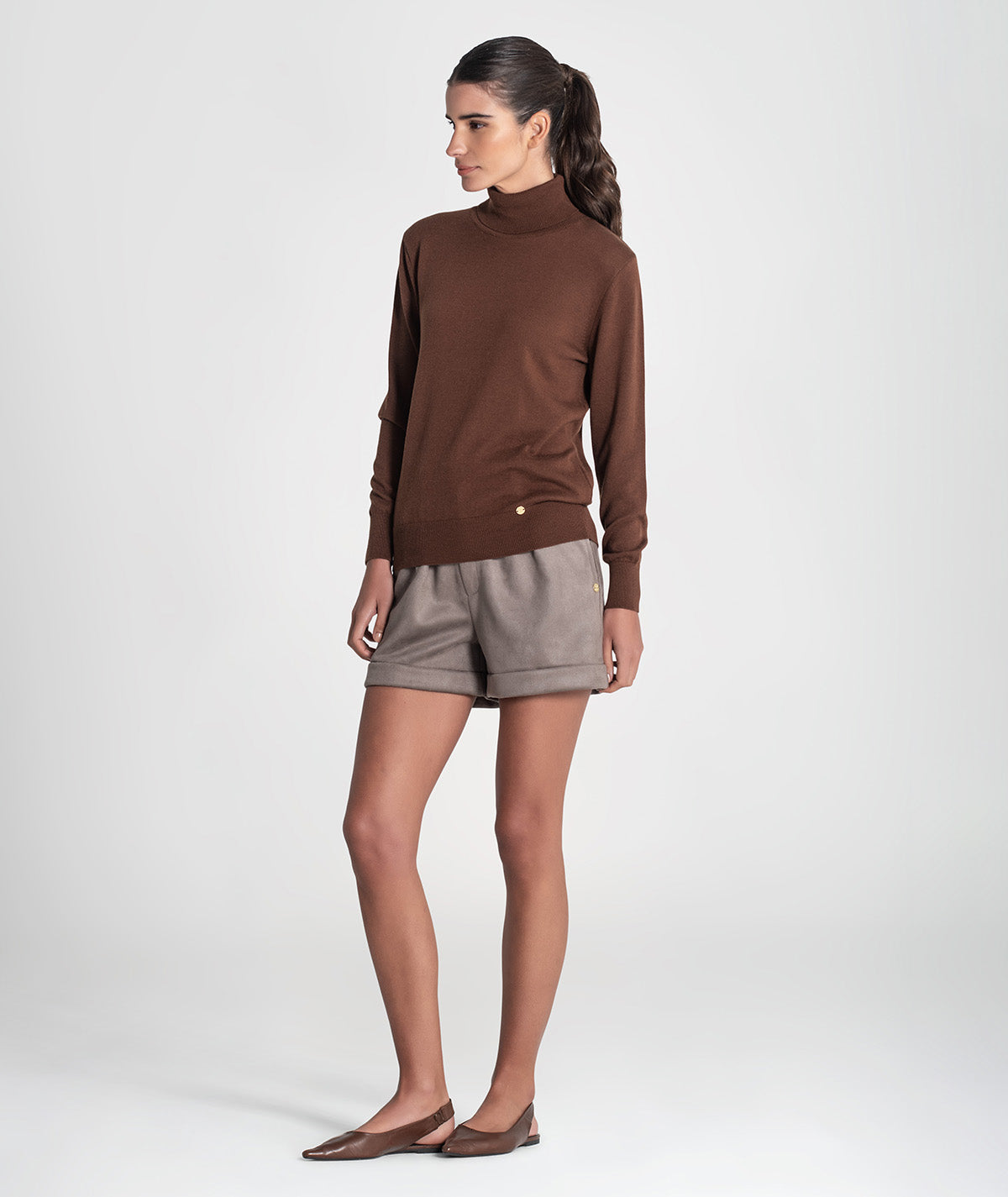 Camisola básica de gola alta 3480