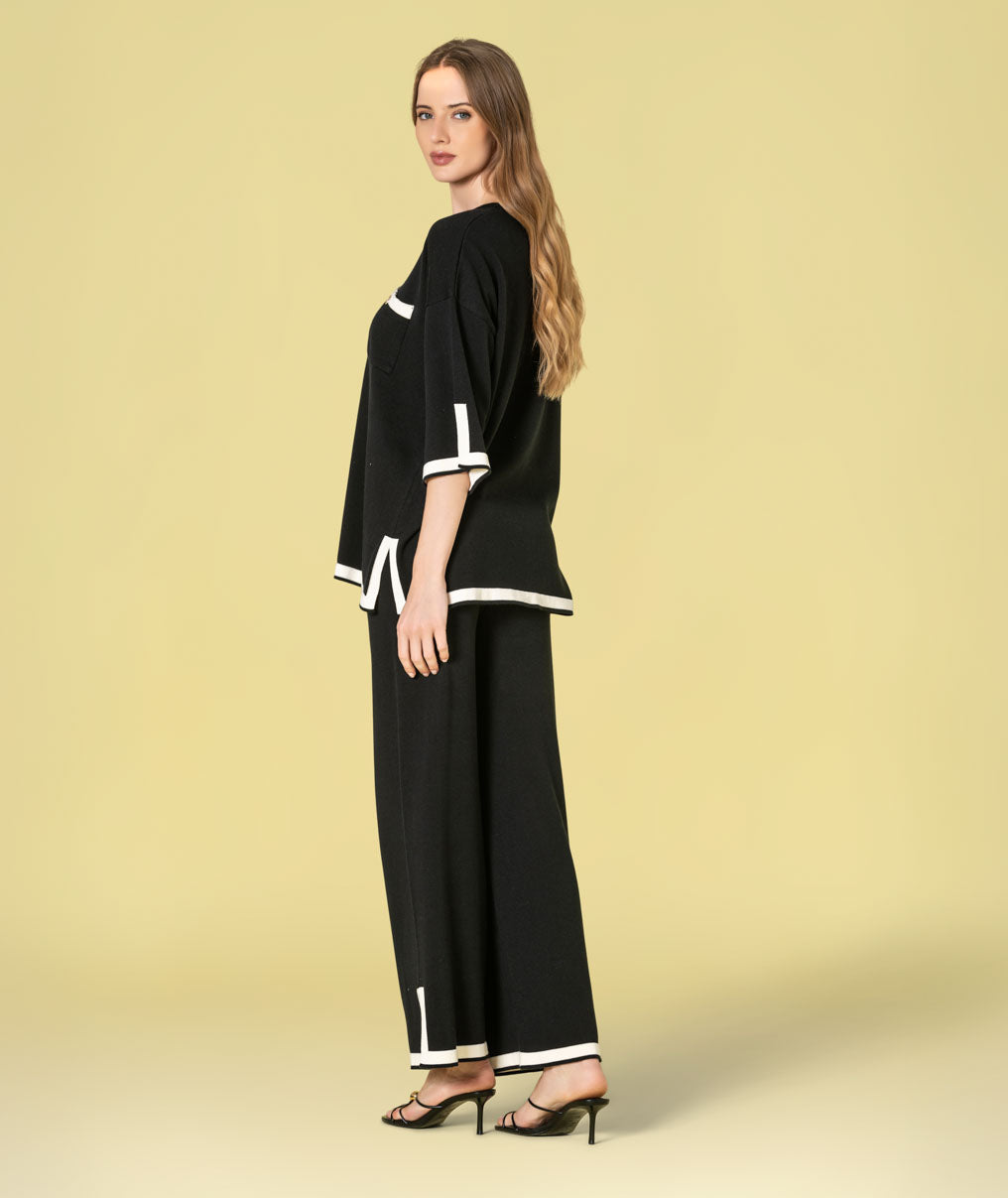 Camisola com contrastes e bolso 3482