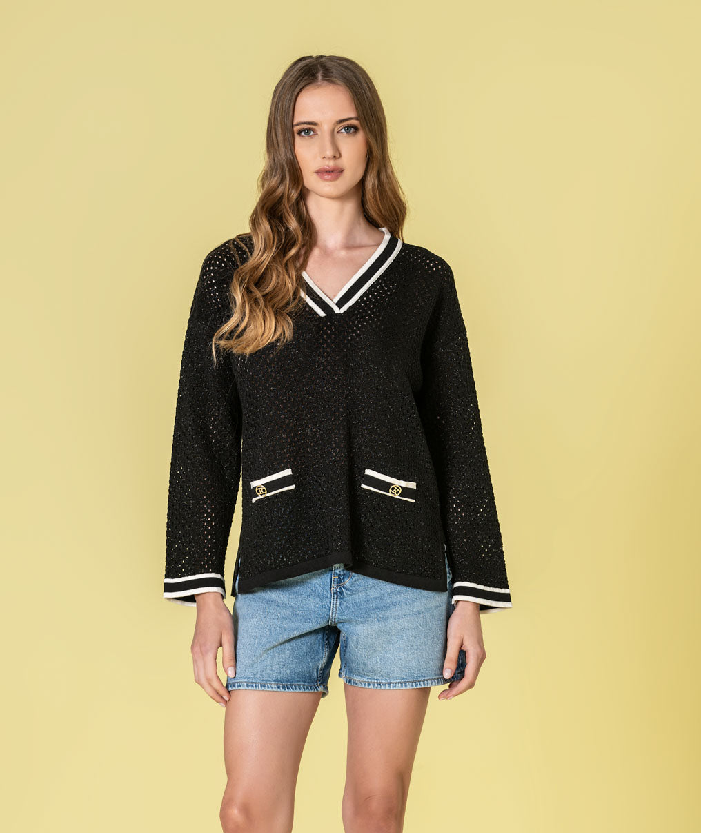 Camisola perfurada com brilho 3487