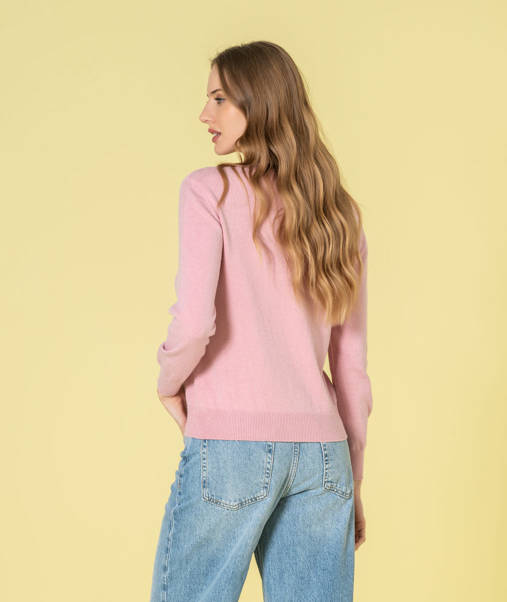 Camisola decote redondo com relevo 3493