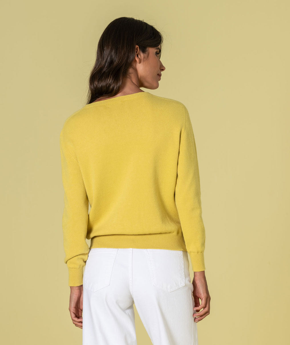 Camisola decote redondo com relevo 3493