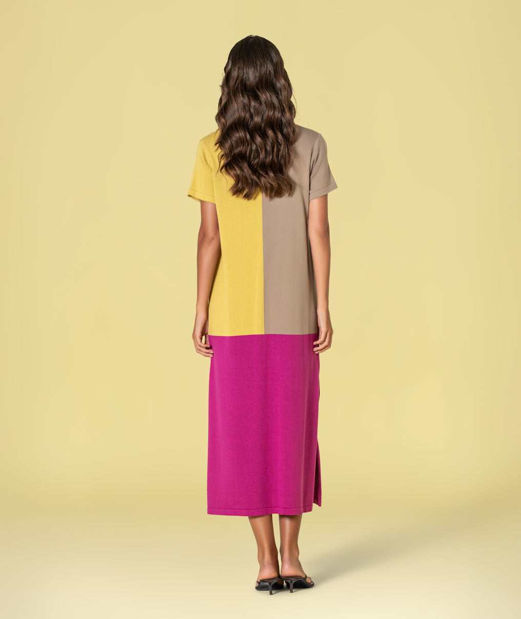 Vestido tricolor 3494