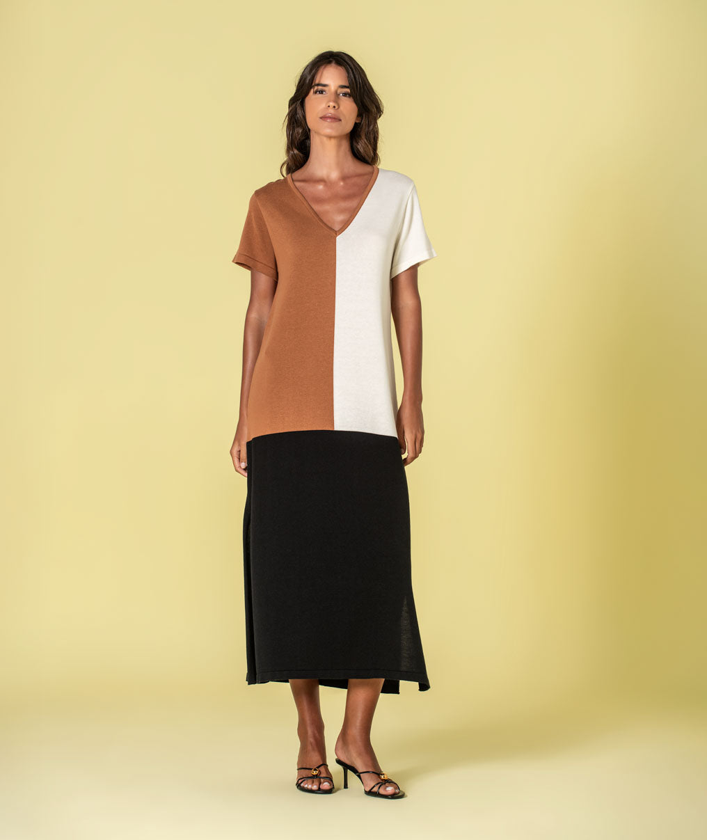 Vestido tricolor 3494