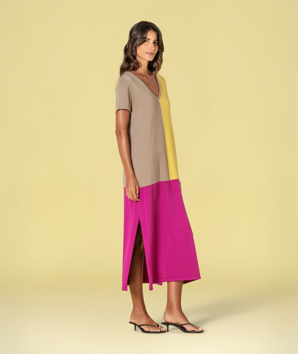 Vestido tricolor 3494