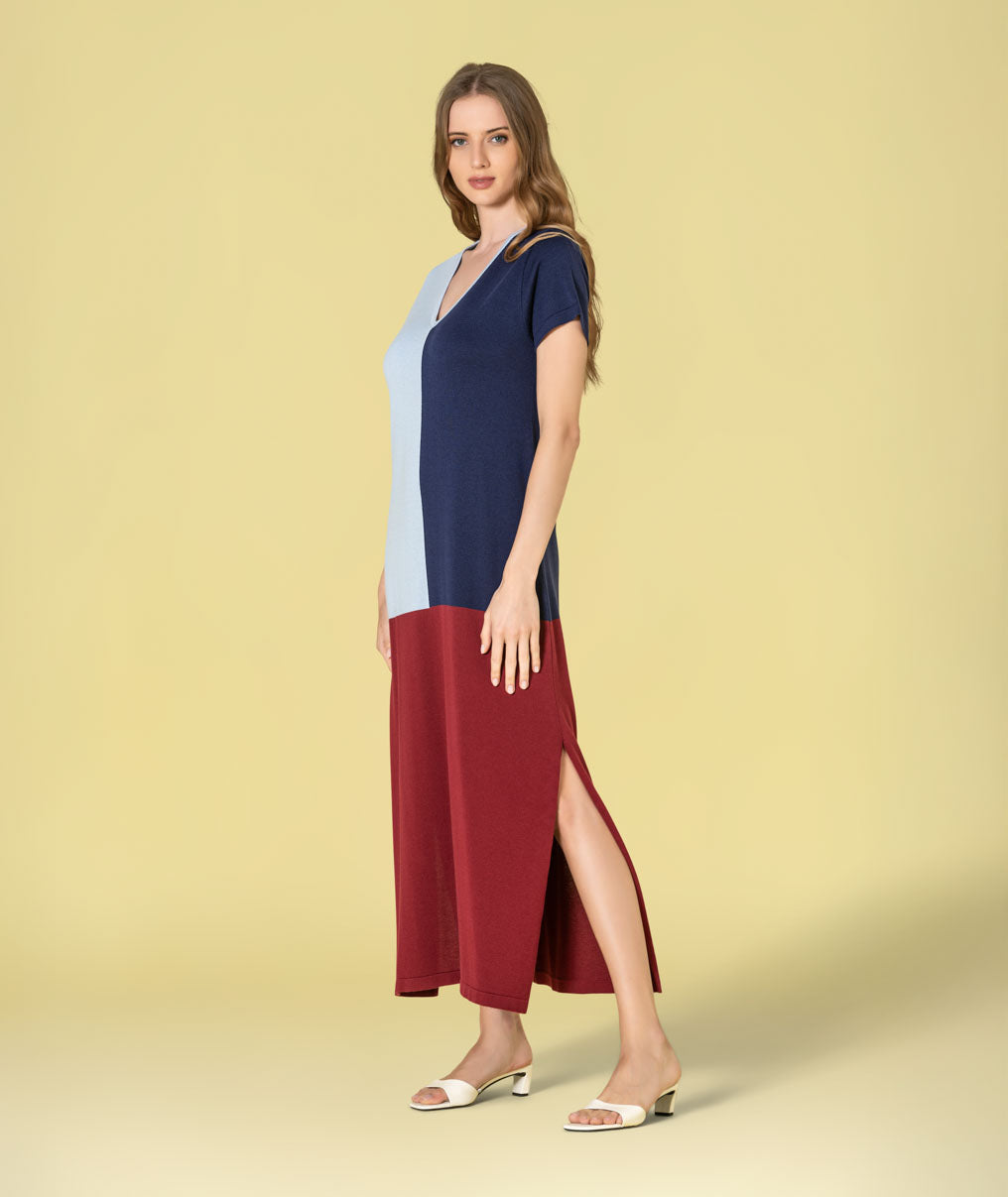 Vestido tricolor 3494