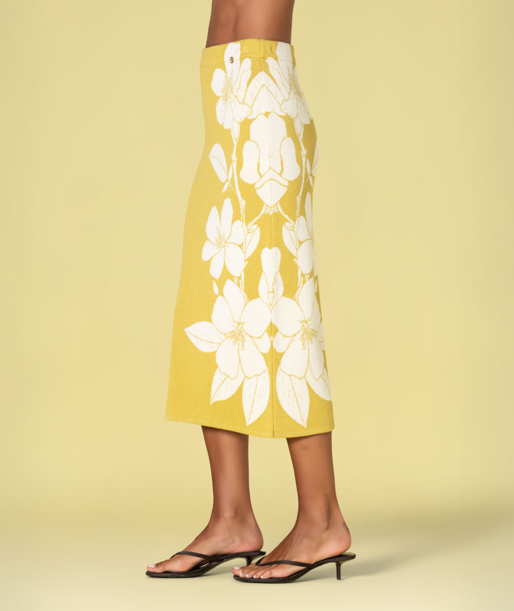 Saia com jacquard flores 3498