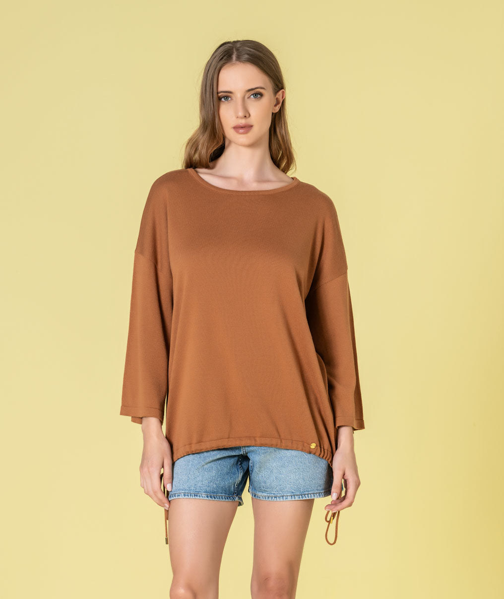 Camisola com coração pointelle nas costas 3499