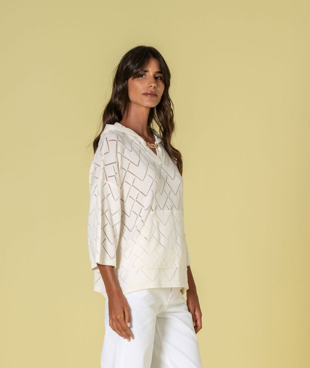 Camisola com corações perfurados 3500