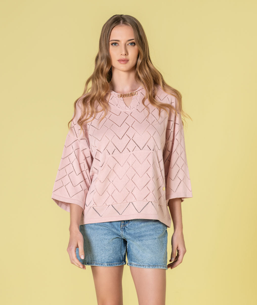Camisola com corações perfurados 3500