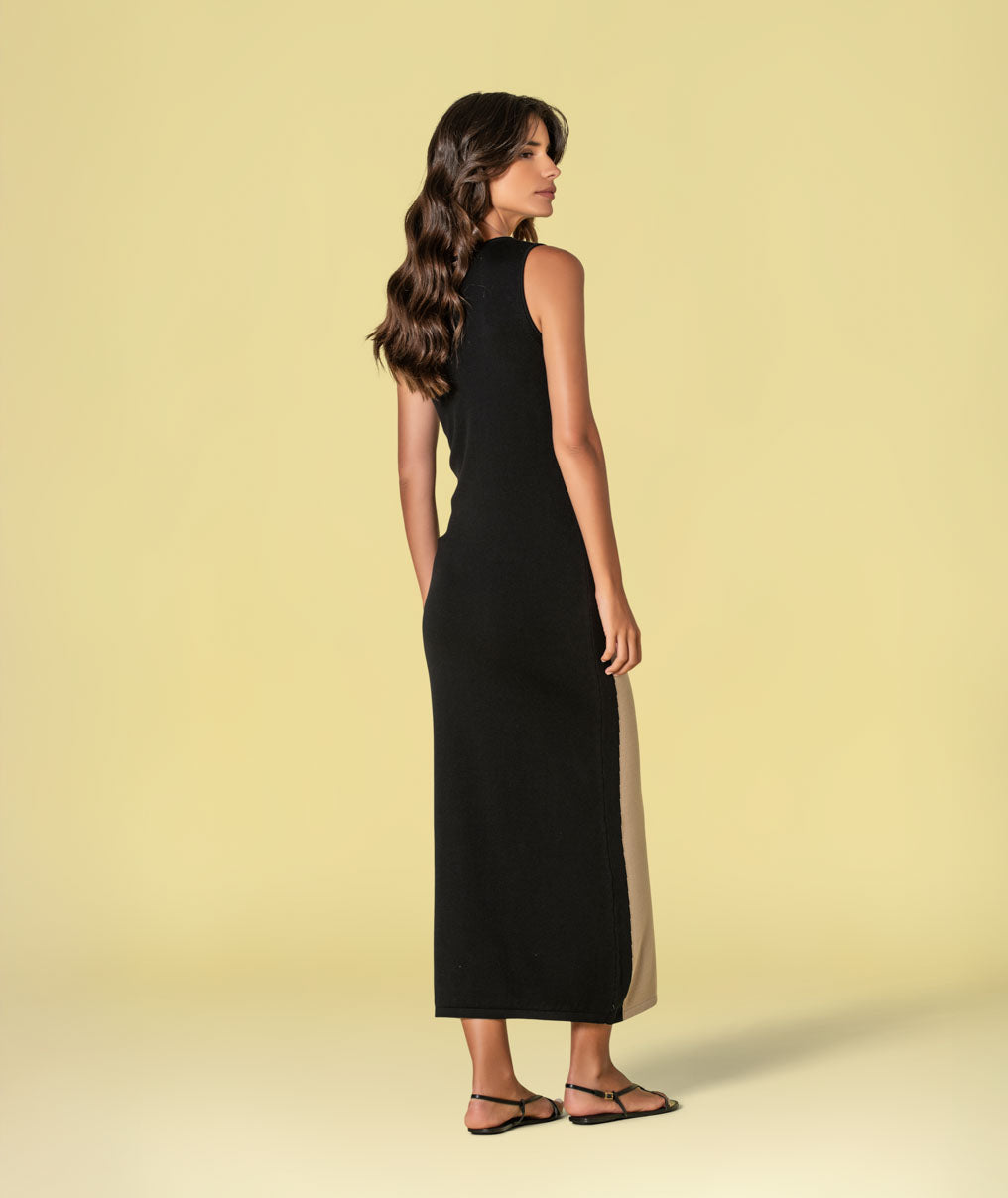 Vestido bicolor 3506