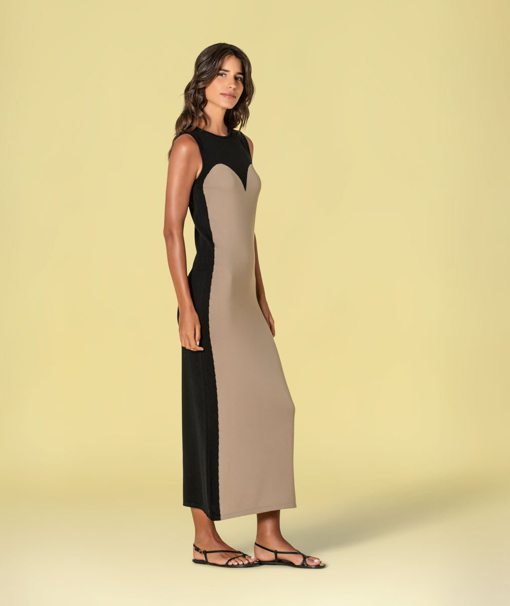 Vestido bicolor 3506