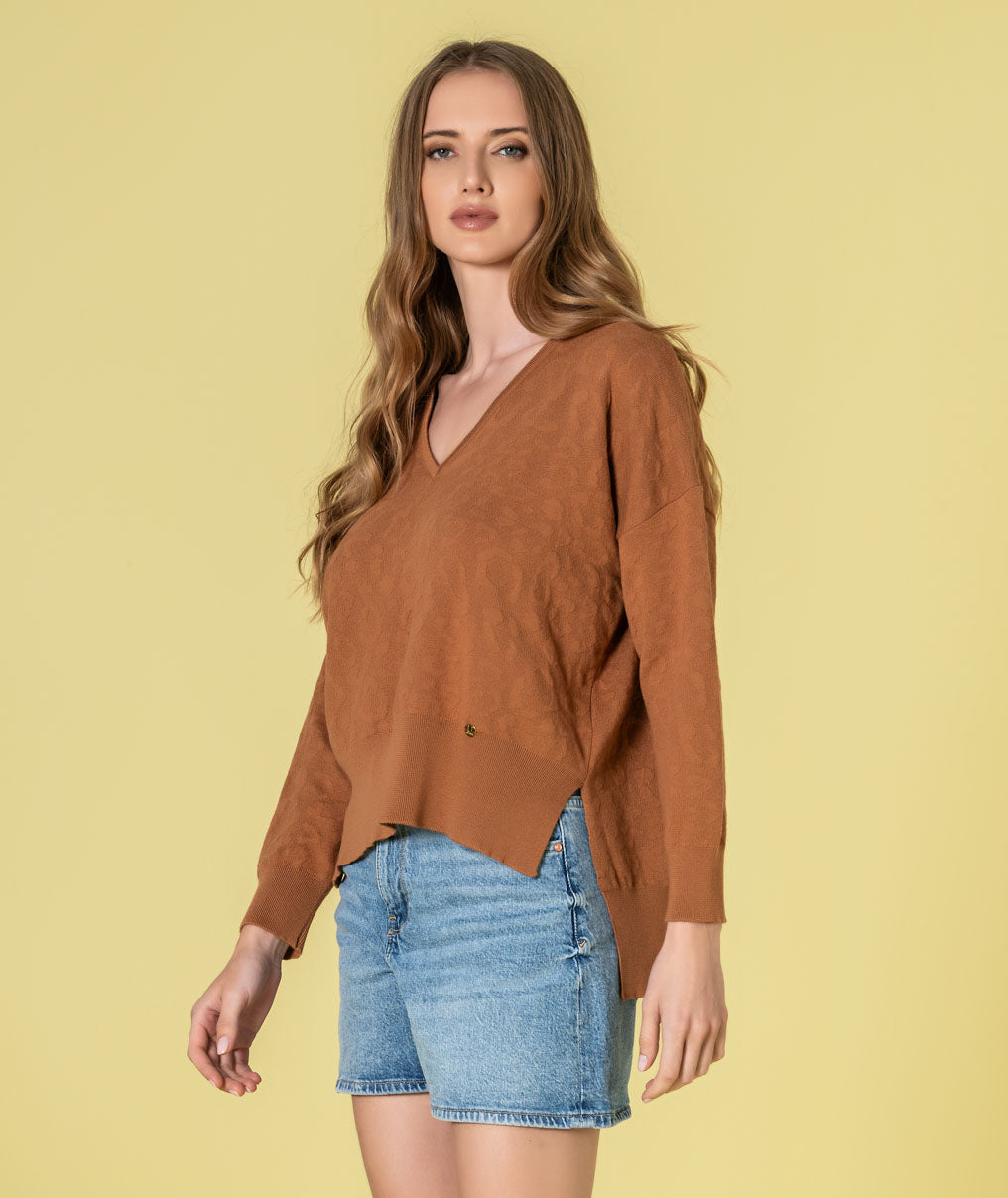 Camisola relevo animal print 3508
