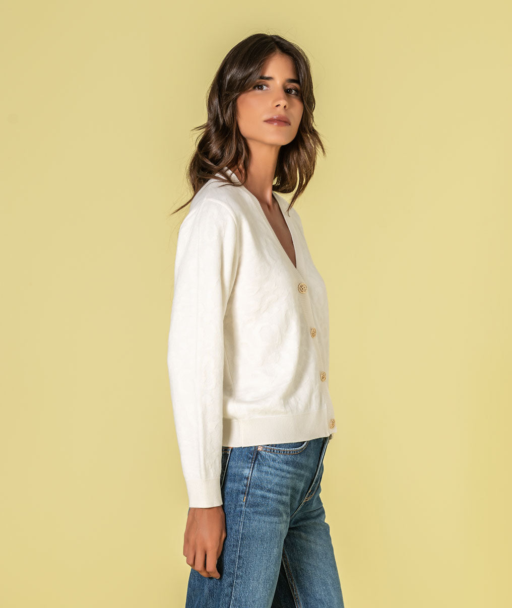 Casaco com relevo animal print 3509