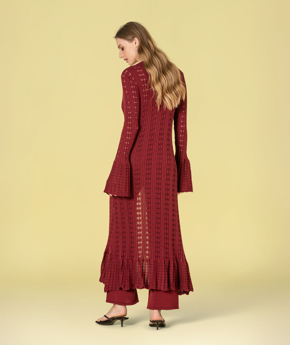 Vestido Casaco comprido perfurado 3513