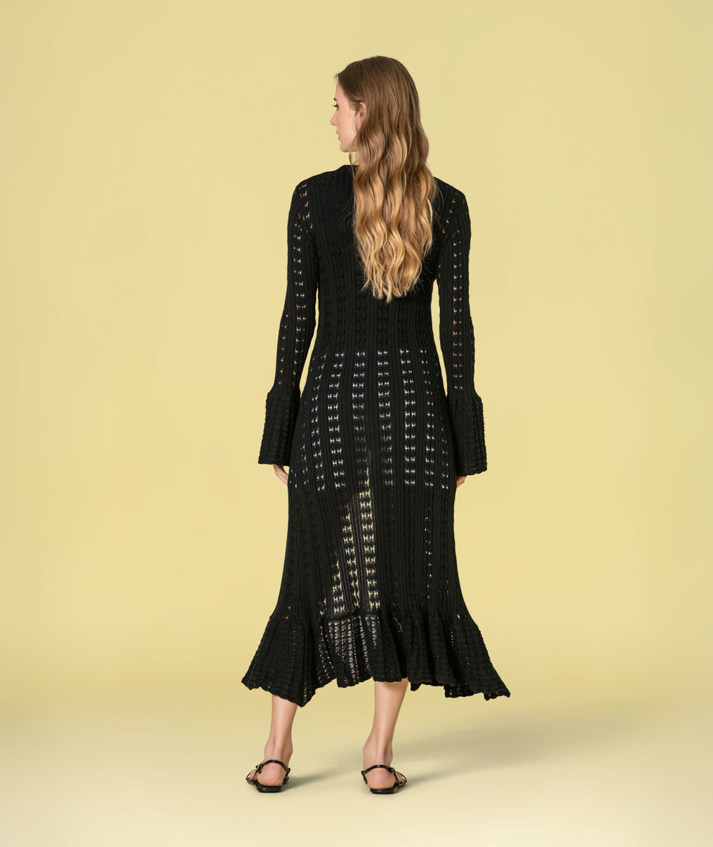 Vestido Casaco comprido perfurado 3513