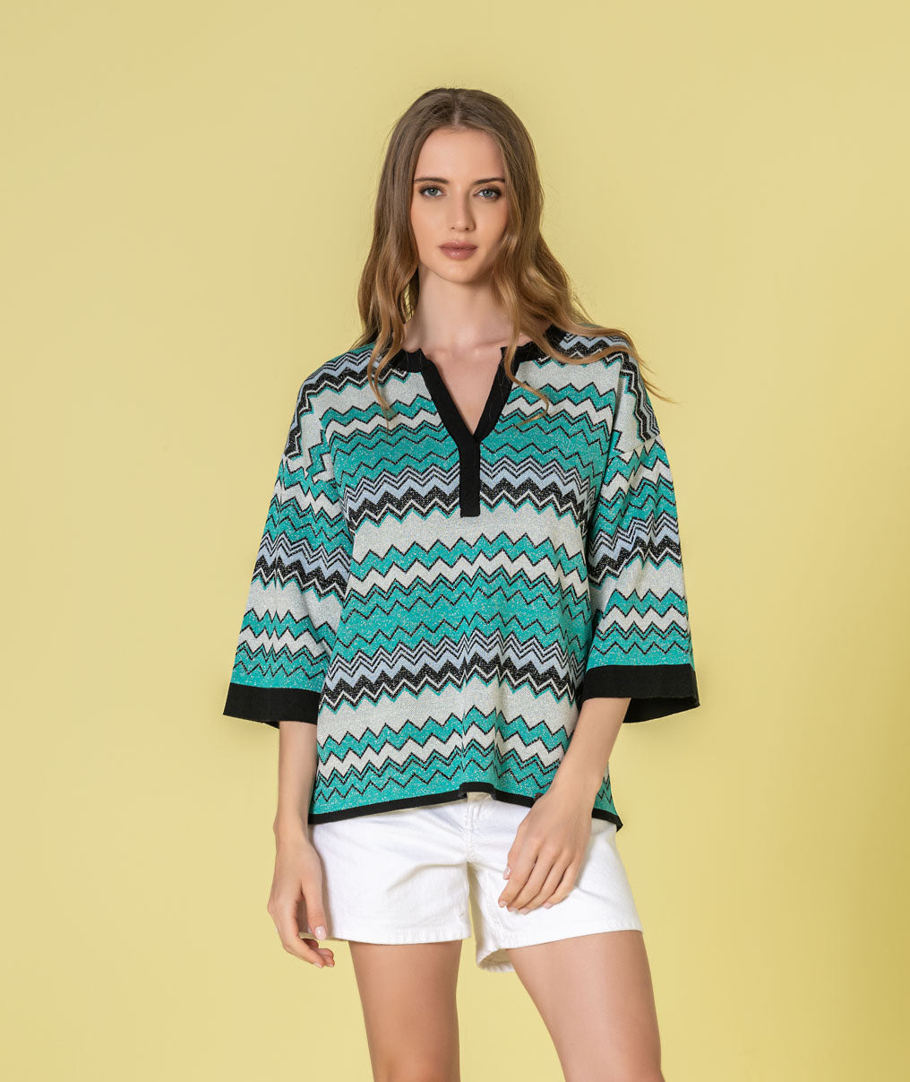 Camisola zigzag brilho 3516