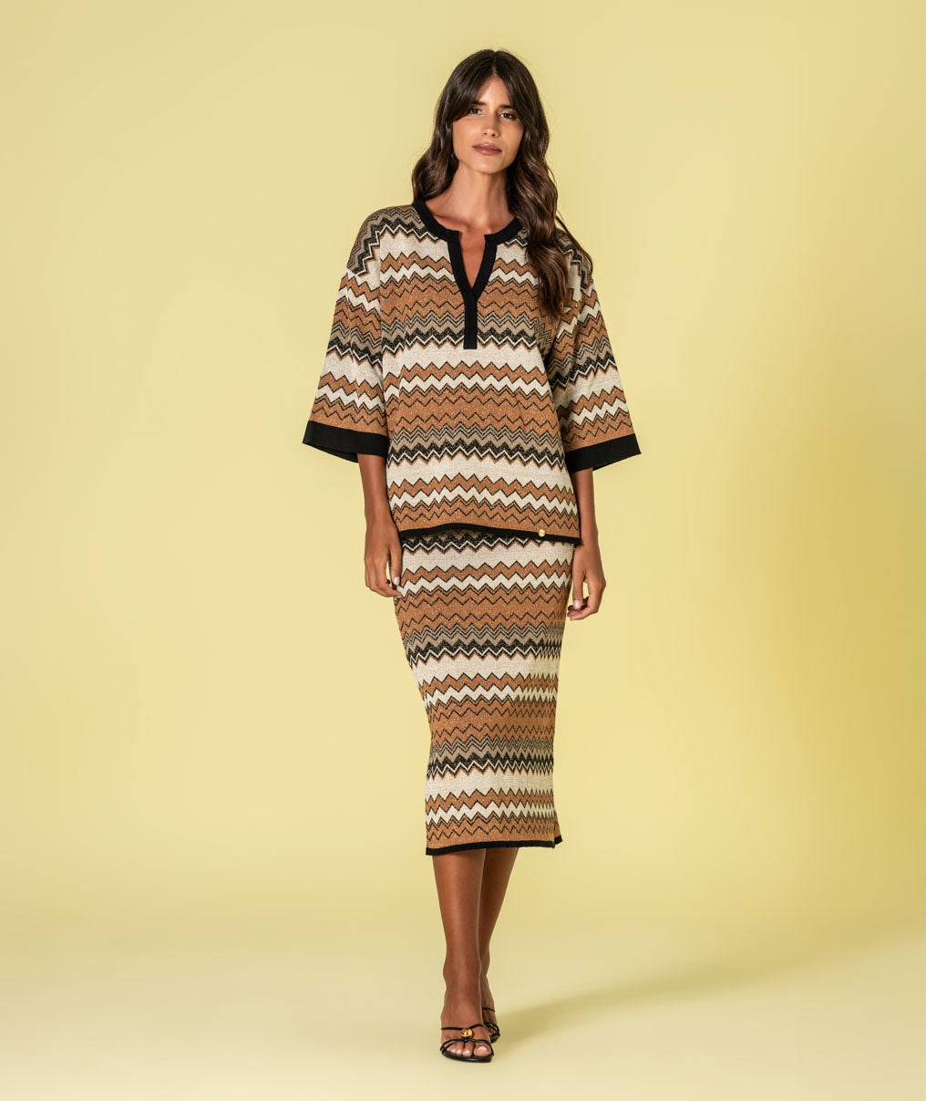 Camisola zigzag brilho 3516