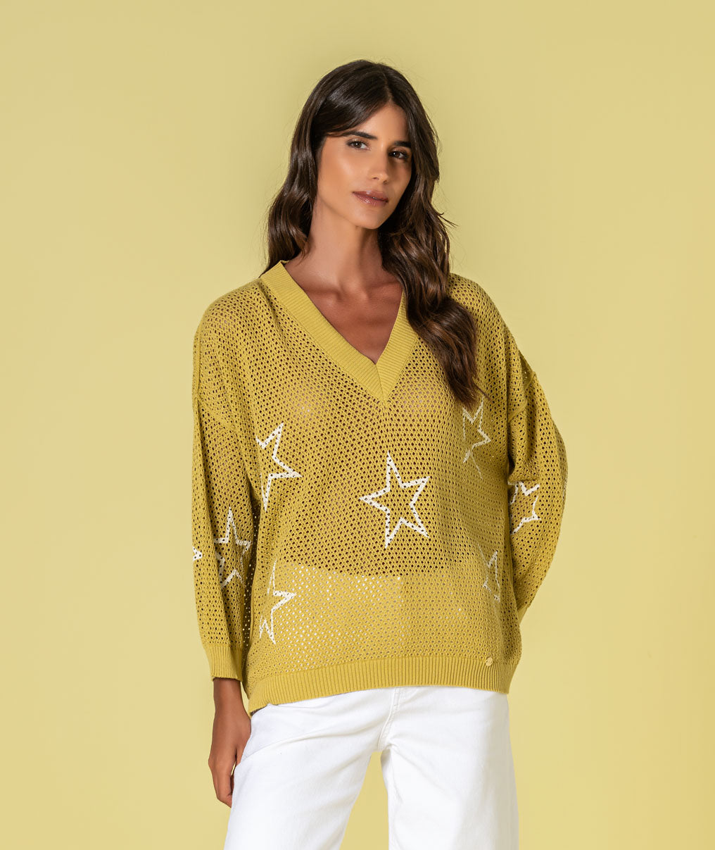 Camisola perfurada estrelas 3524