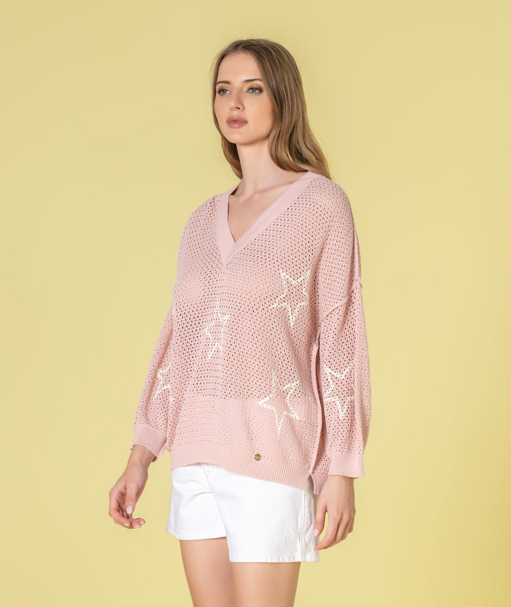 Camisola perfurada estrelas 3524
