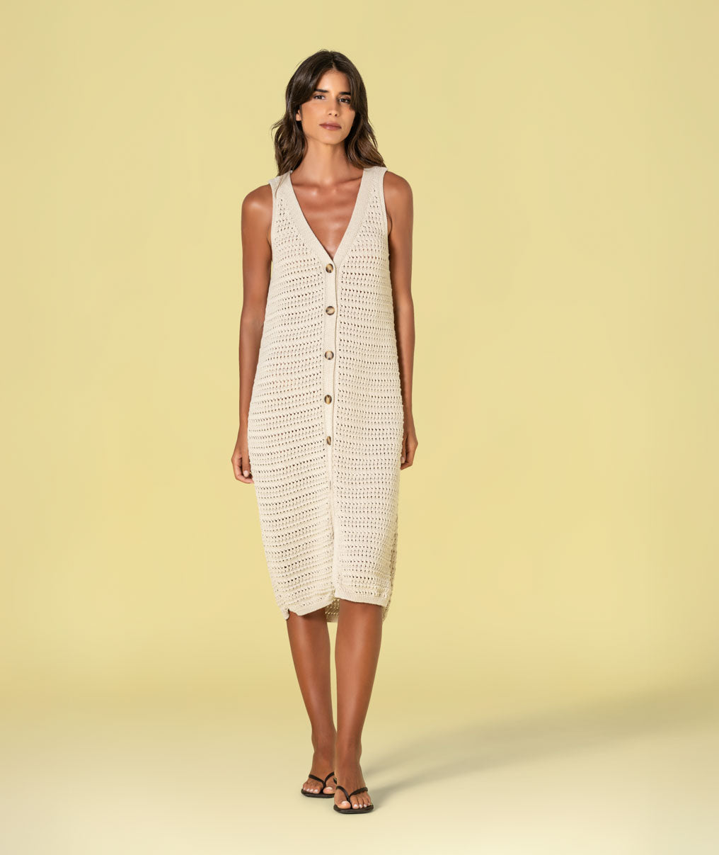 Perforated vest with buttons 3526