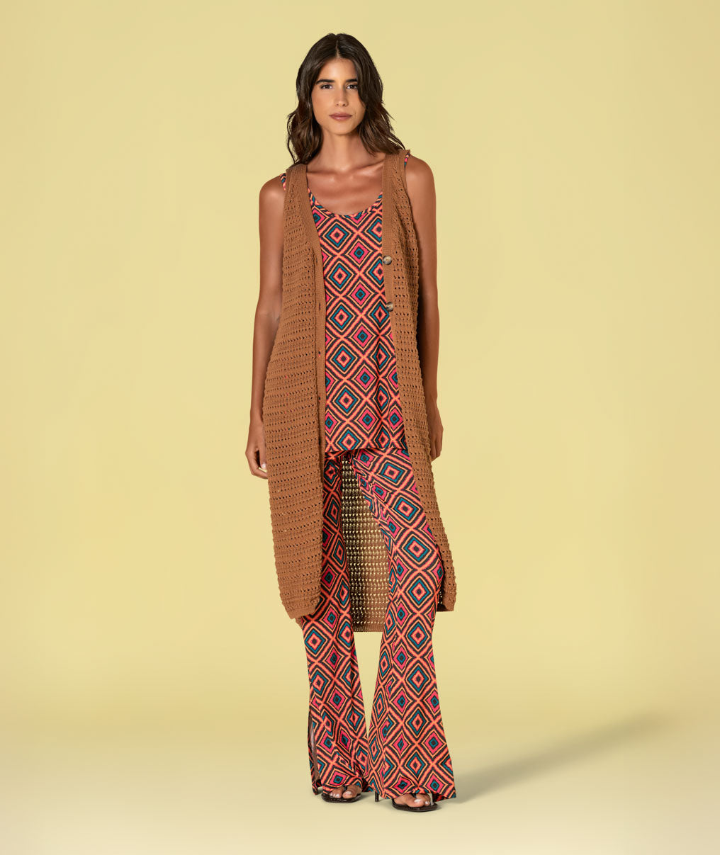 Perforated vest with buttons 3526