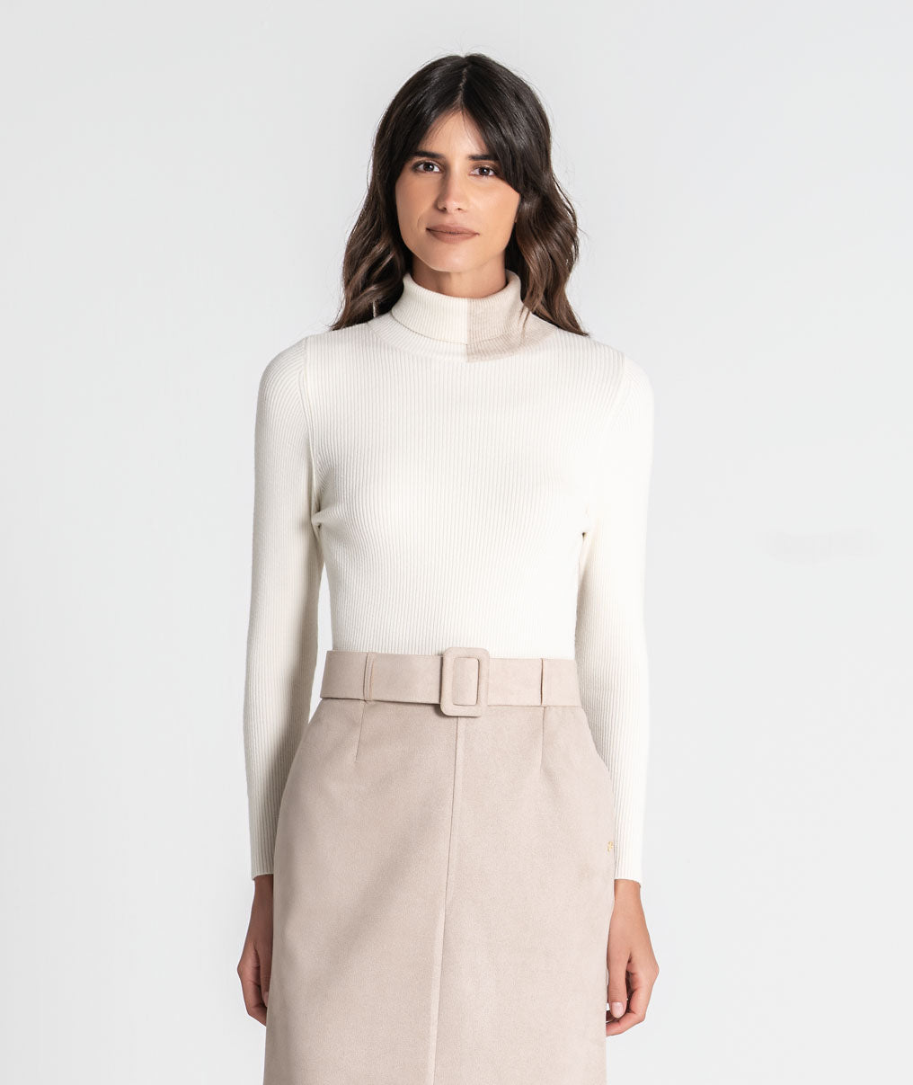 High-neck two-tone jersey 3553