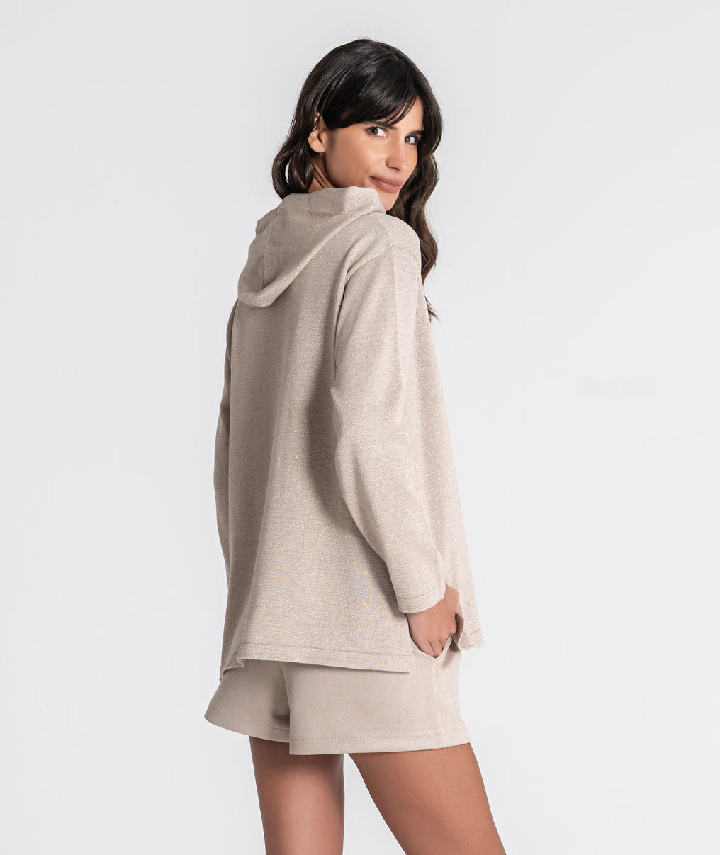 Faux leather pocket sweatshirt 3554
