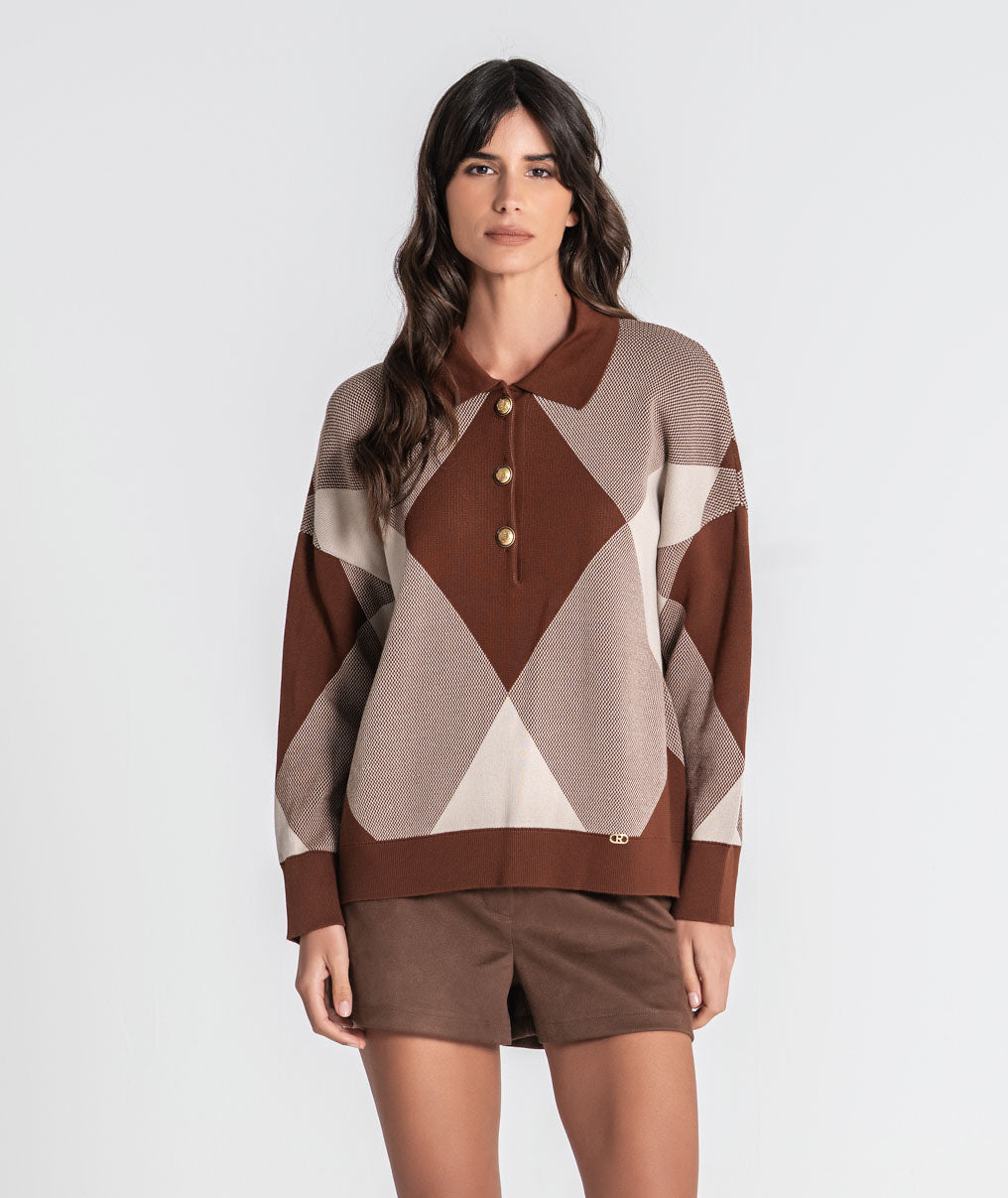 Diamond polo sweater 3558