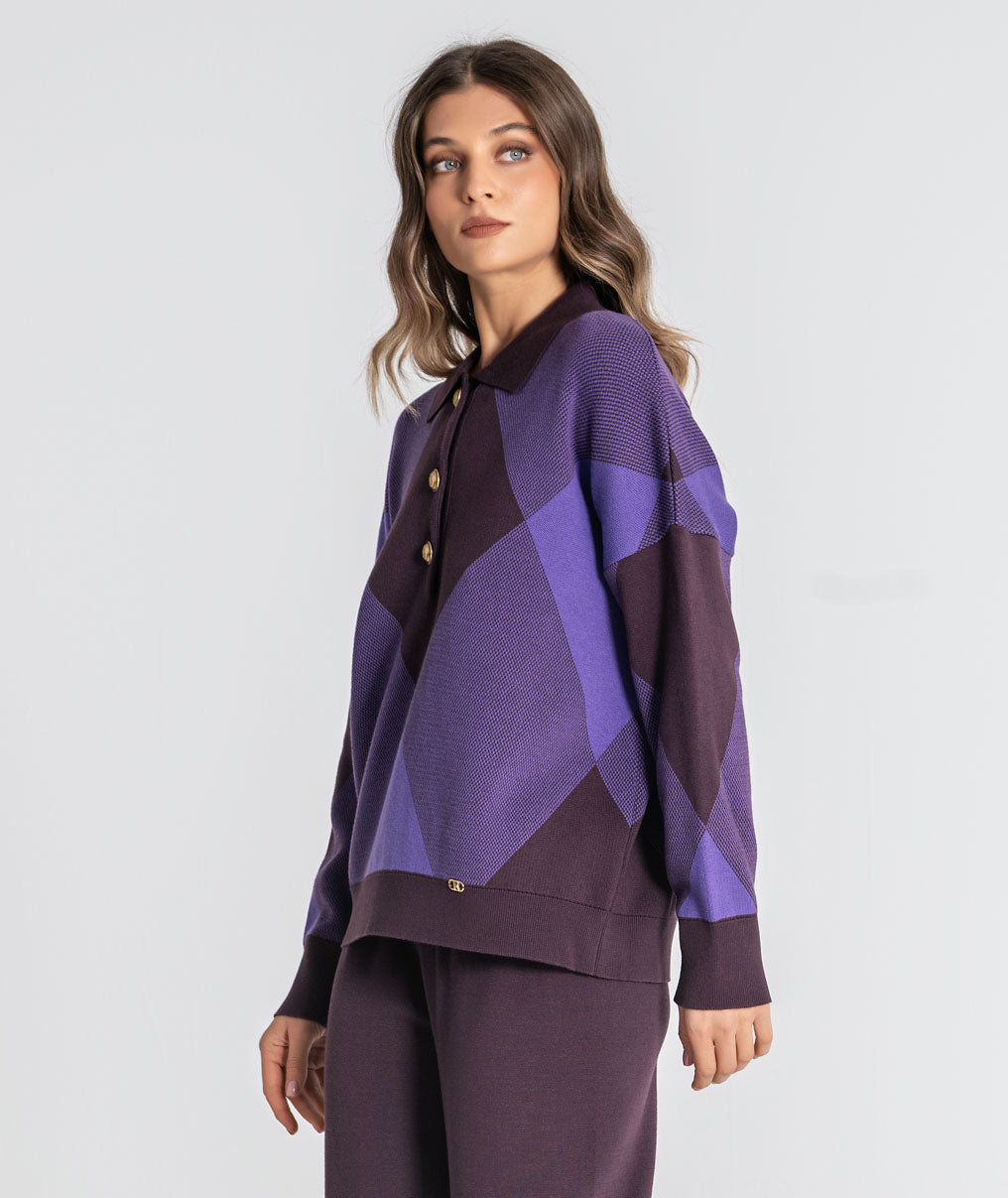 Diamond polo sweater 3558