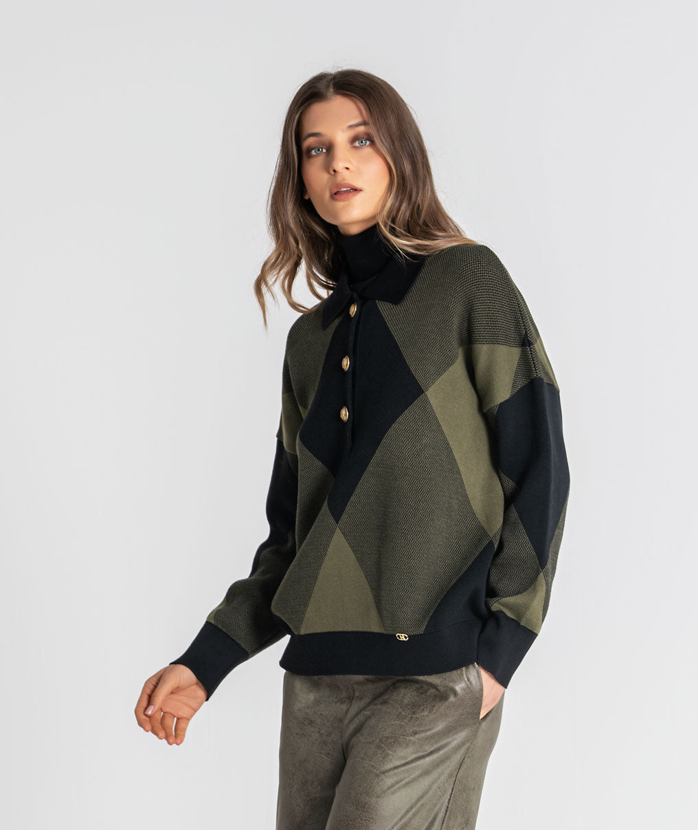 Diamond polo sweater 3558