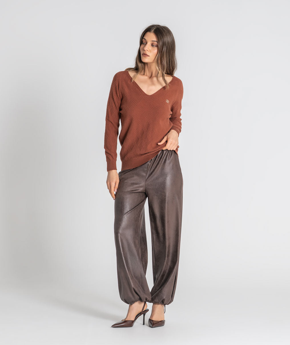 Textured jumper with plate r 3560