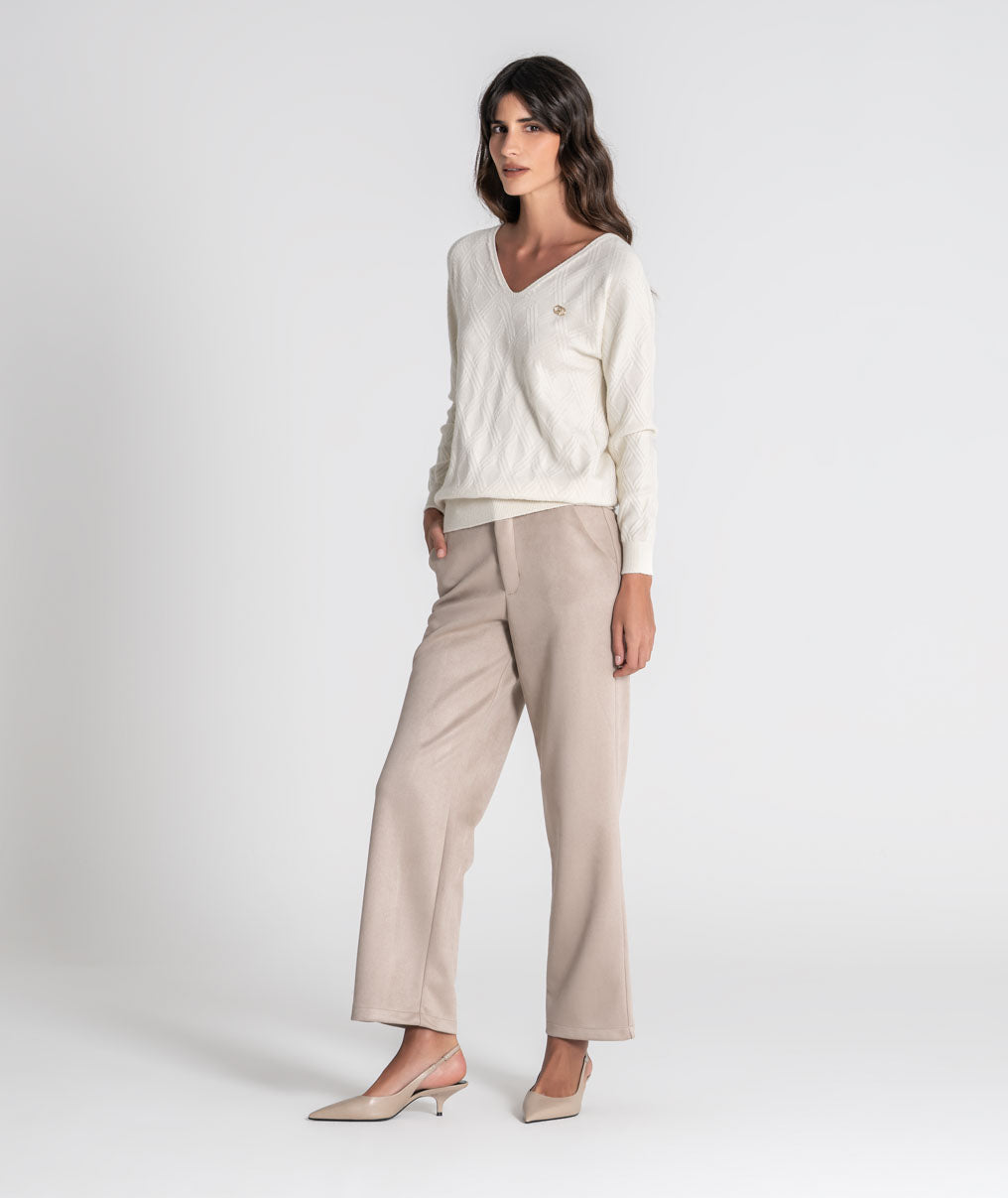 Textured jumper with plate r 3560