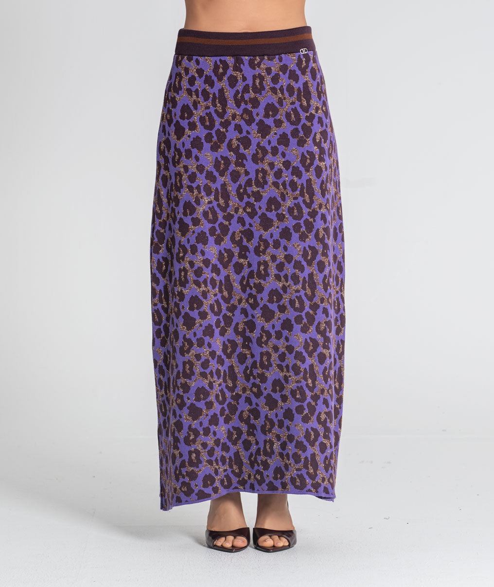 Long animal print skirt 3567