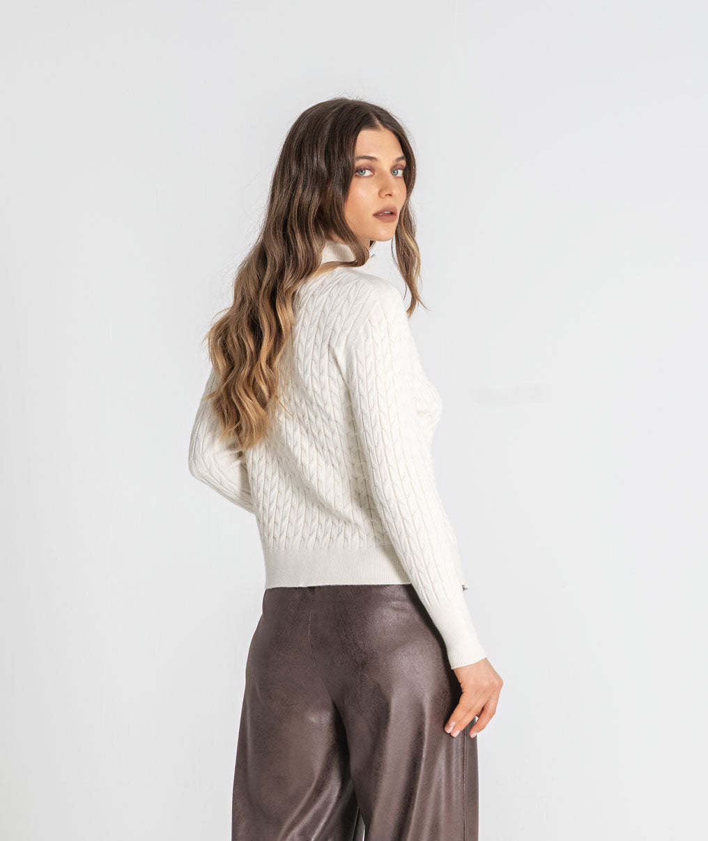 Braided cardigan with crystal buttons 3579