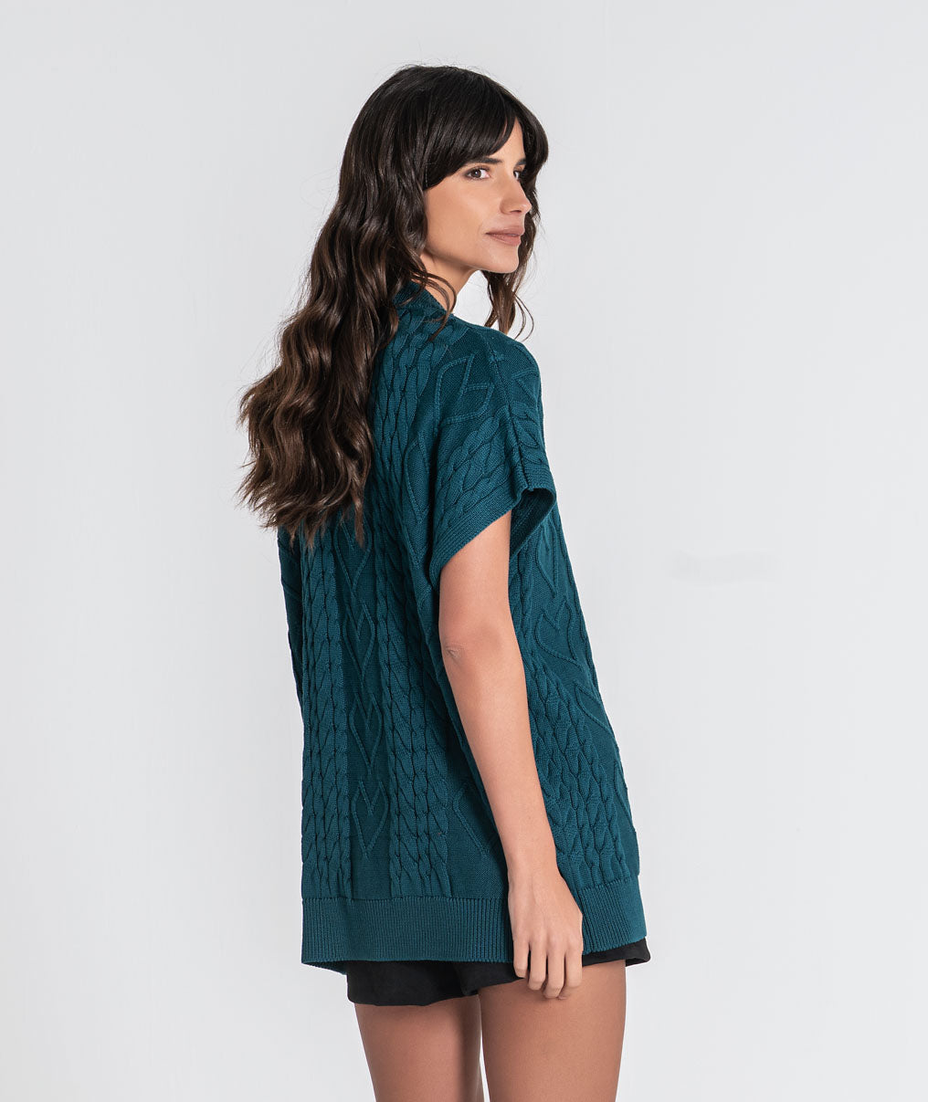 Sweater with rhinestones on the neckline 3580