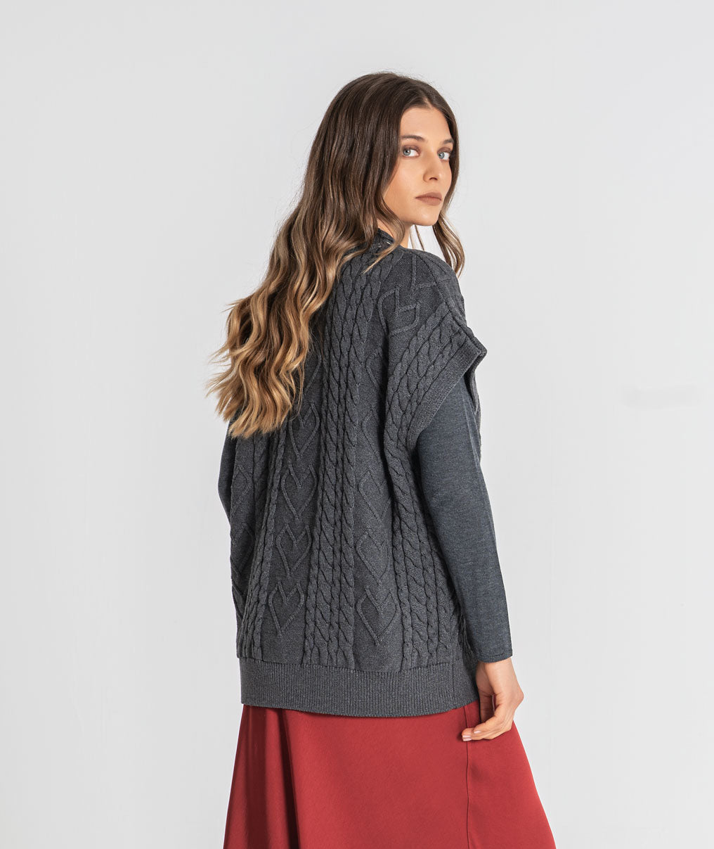 Sweater with rhinestones on the neckline 3580