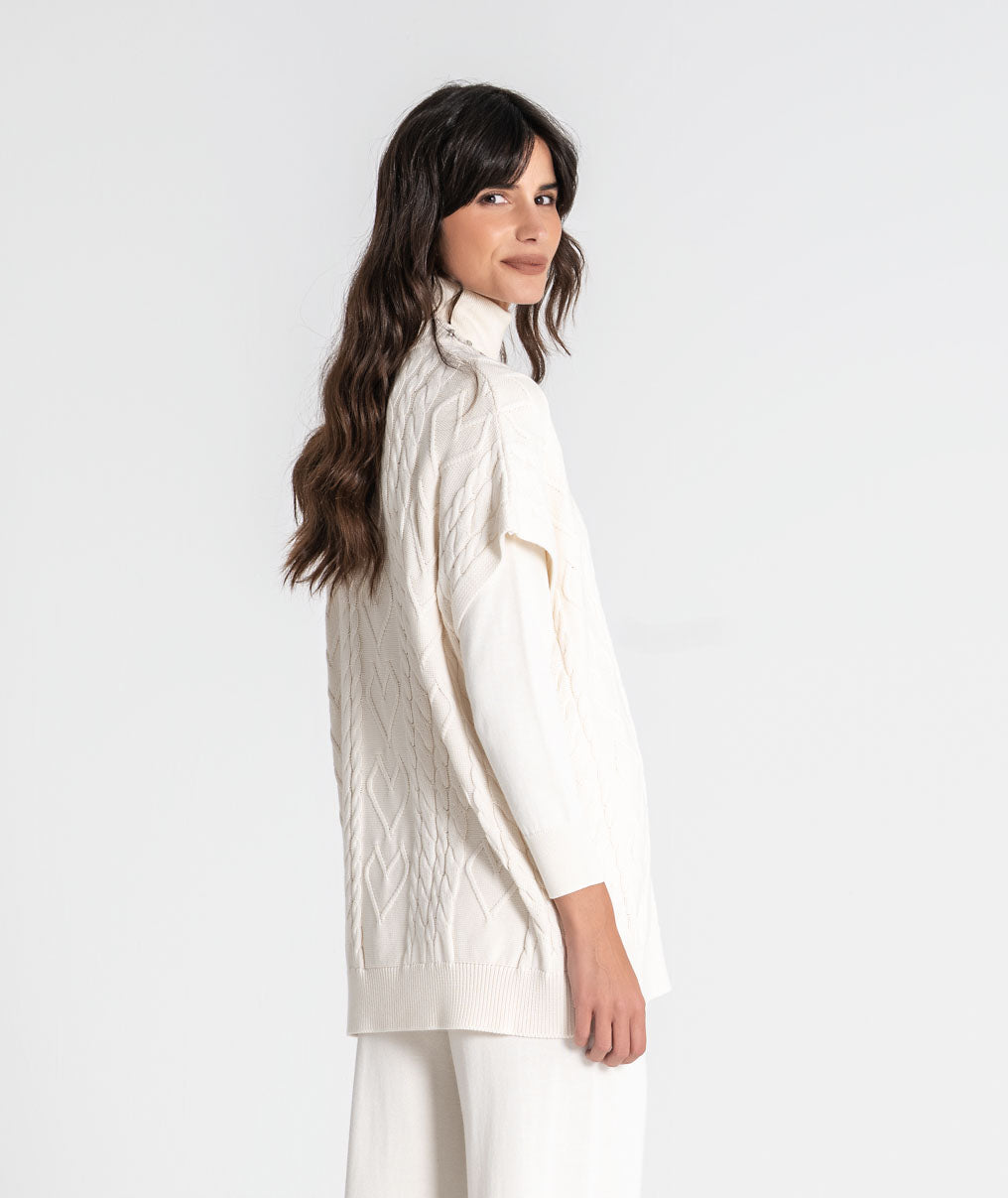 Sweater with rhinestones on the neckline 3580