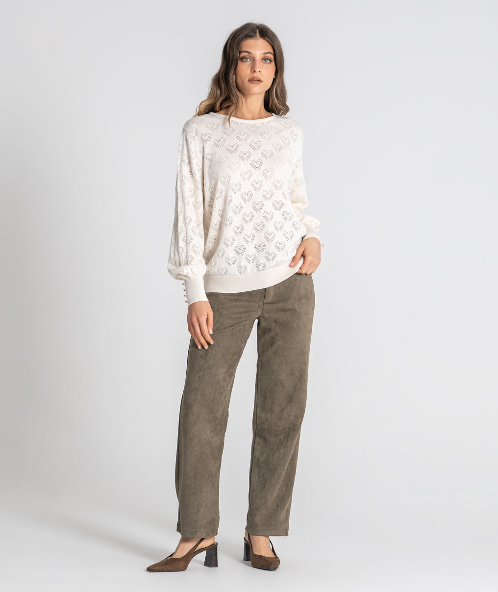 Perforated hearts sweater 3581
