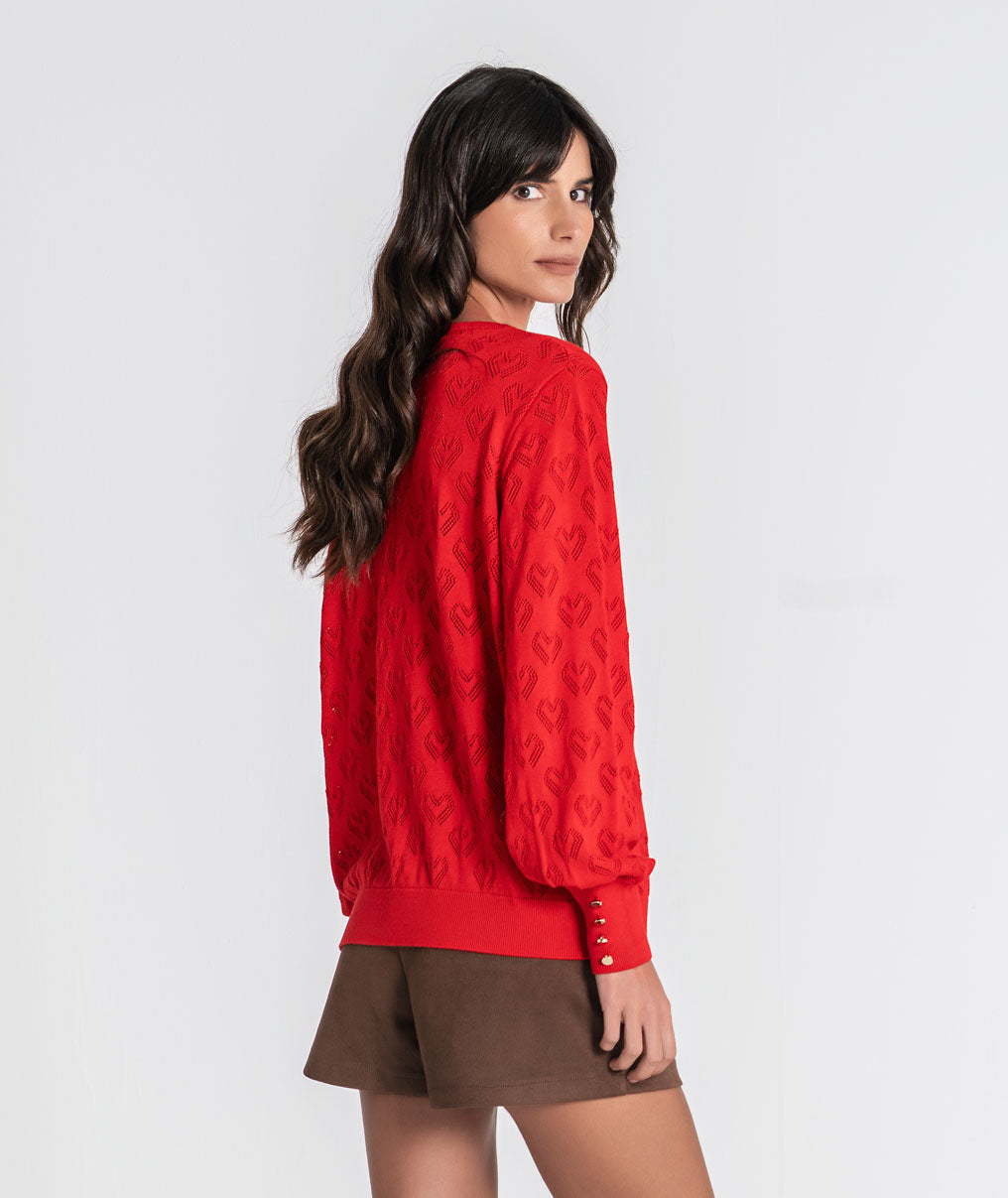 Perforated hearts sweater 3581