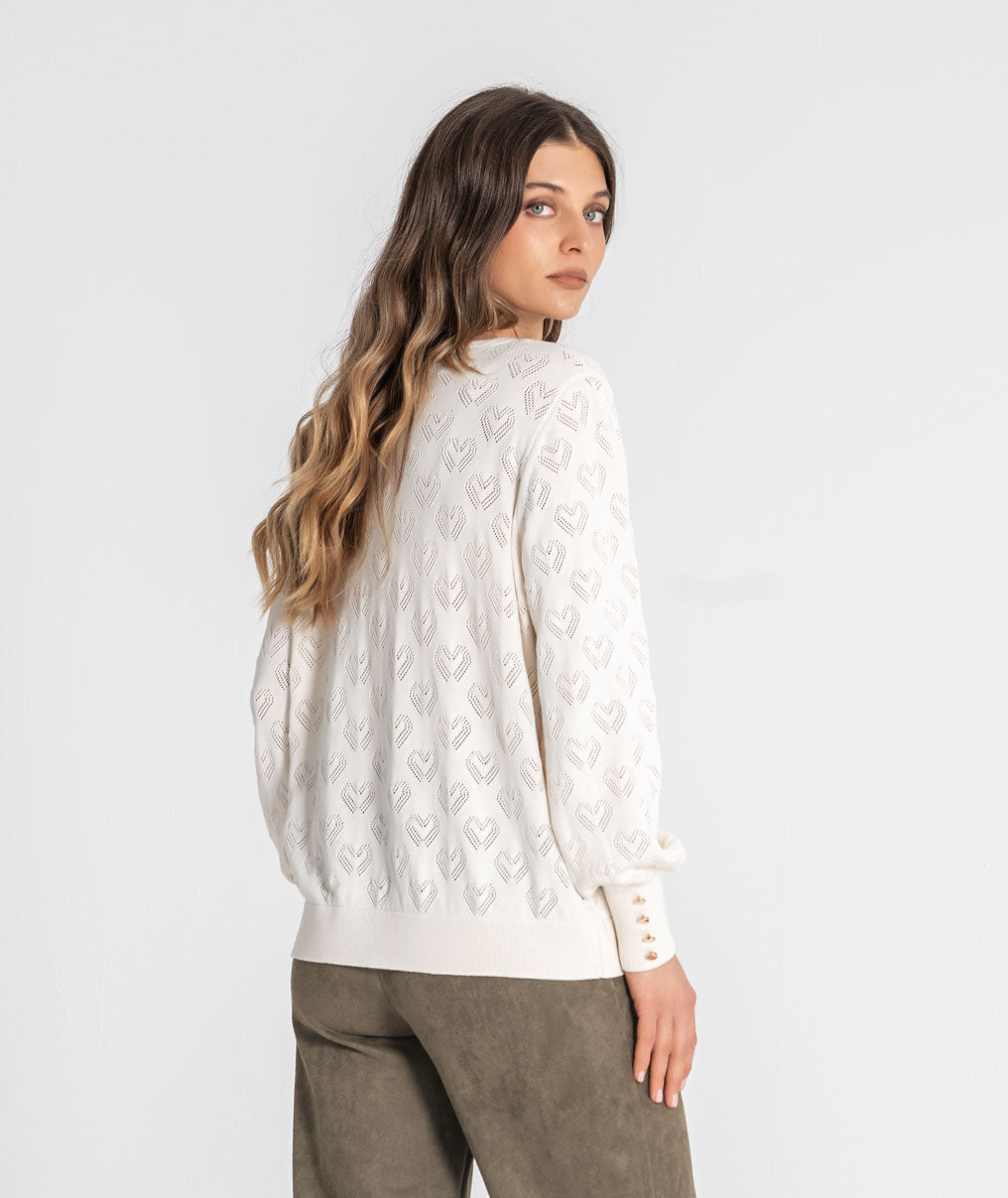 Perforated hearts sweater 3581