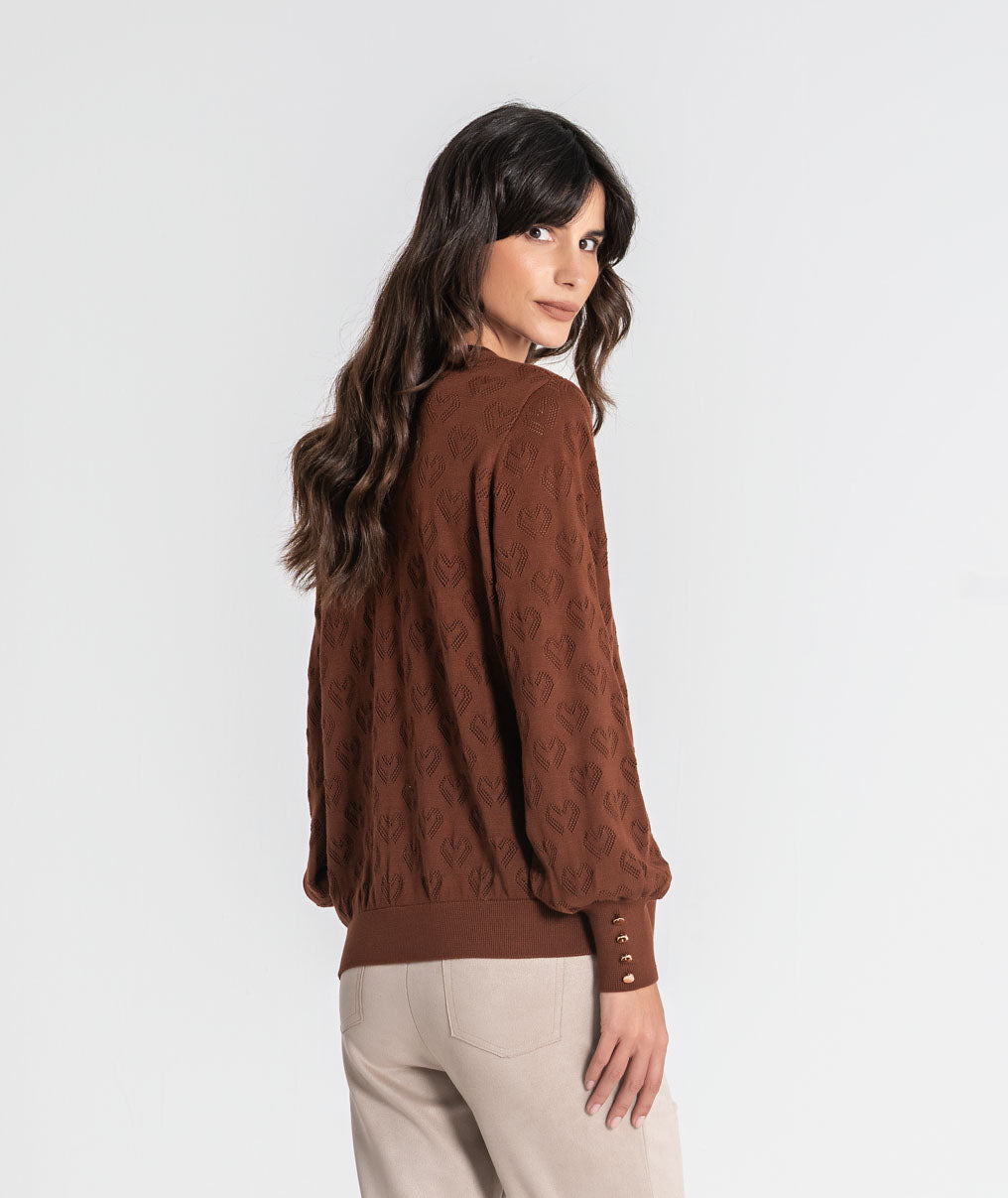 Perforated hearts sweater 3581