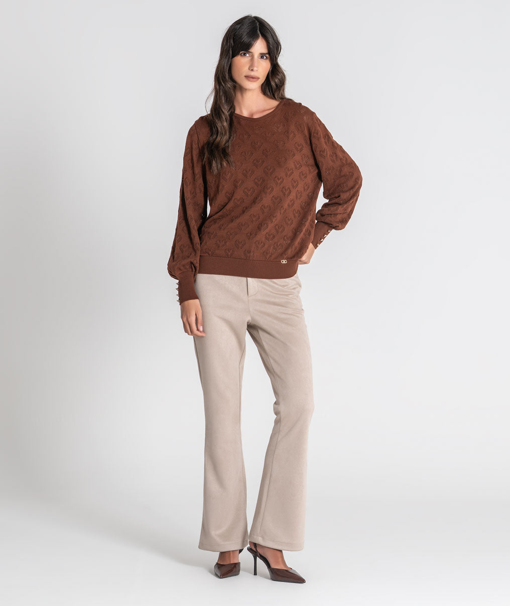 Perforated hearts sweater 3581