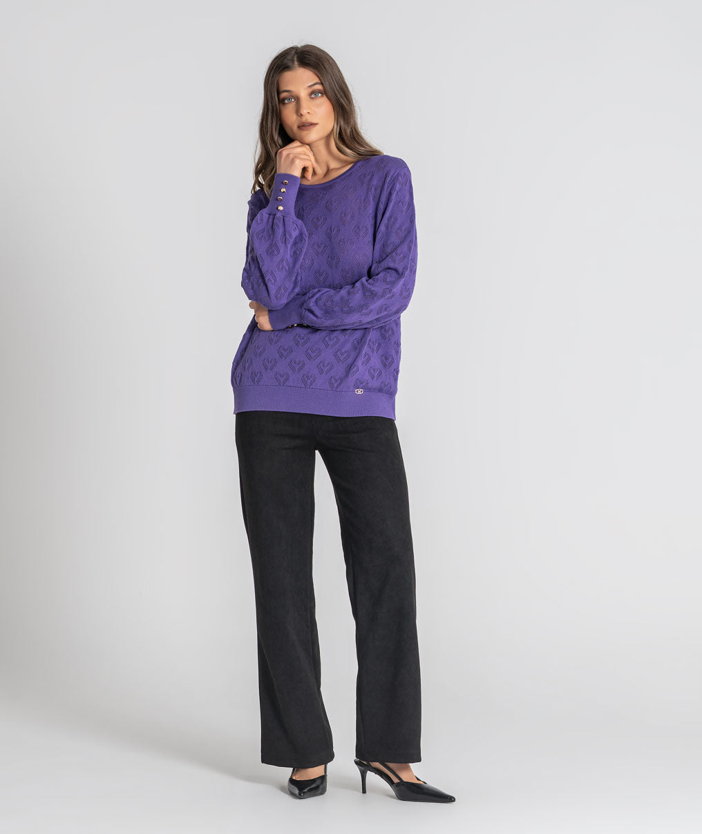 Perforated hearts sweater 3581