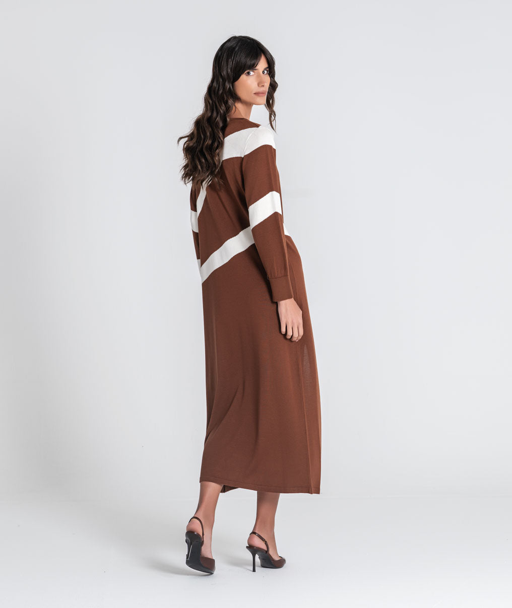 Jacquard long dress 3586