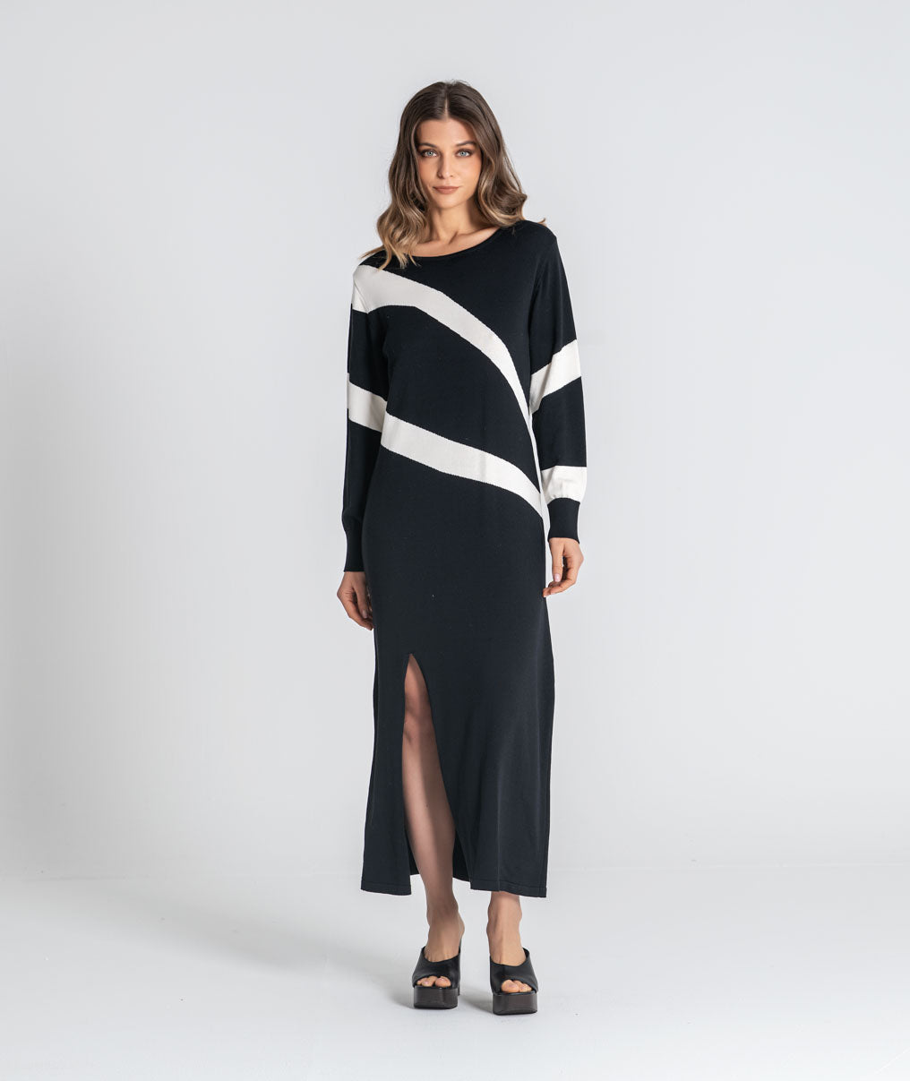 Jacquard long dress 3586