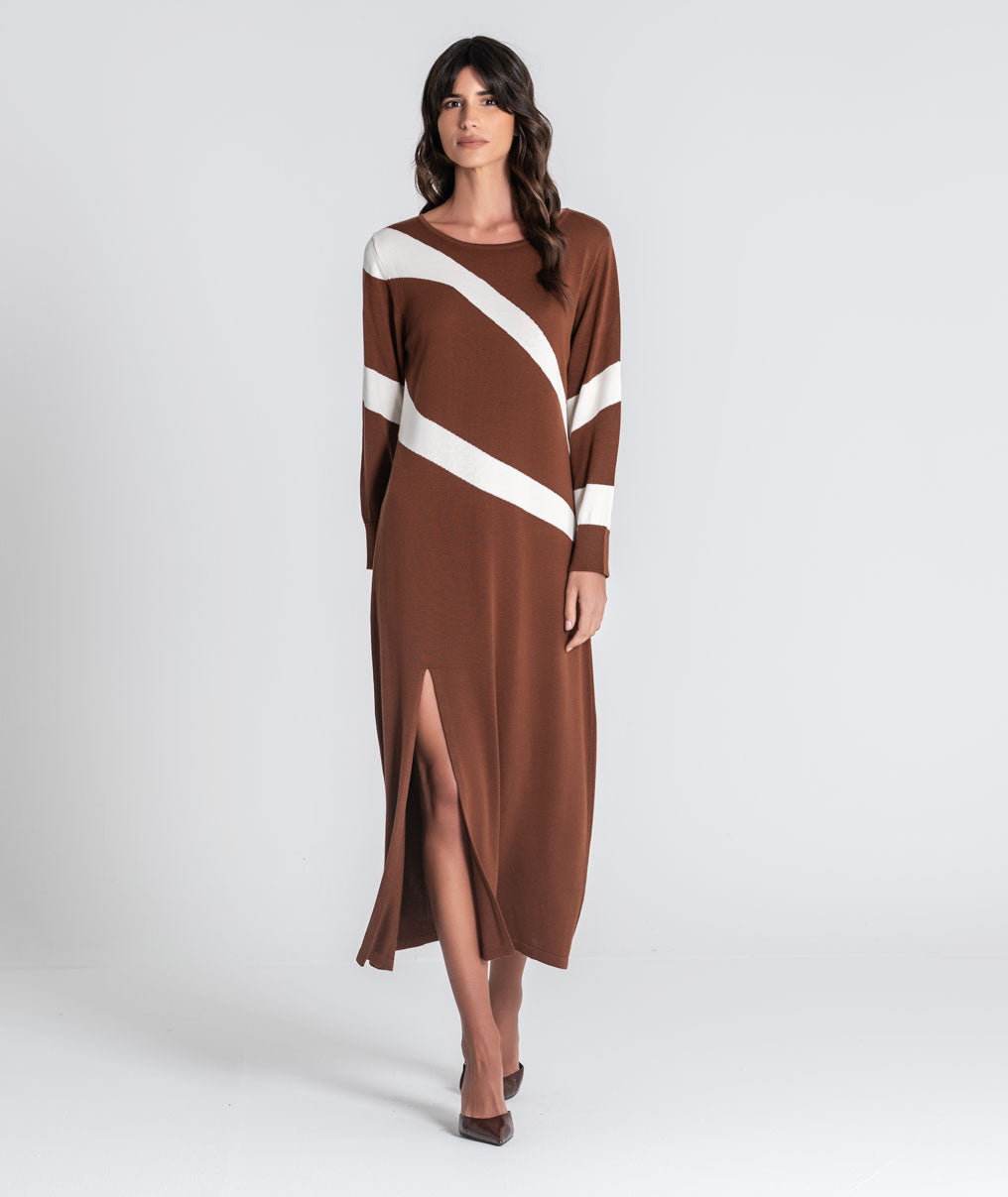 Jacquard long dress 3586