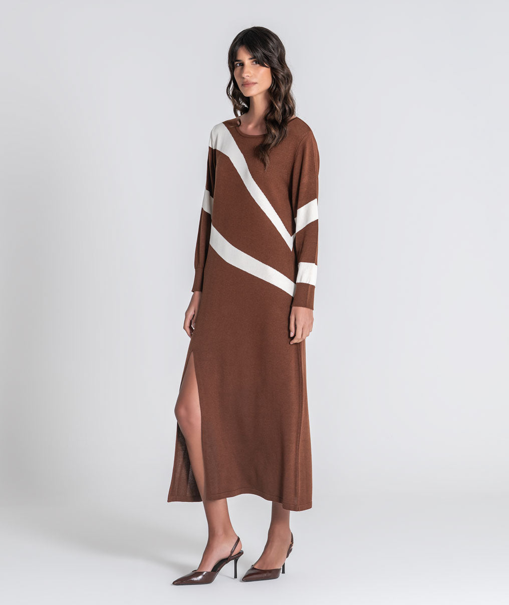 Jacquard long dress 3586