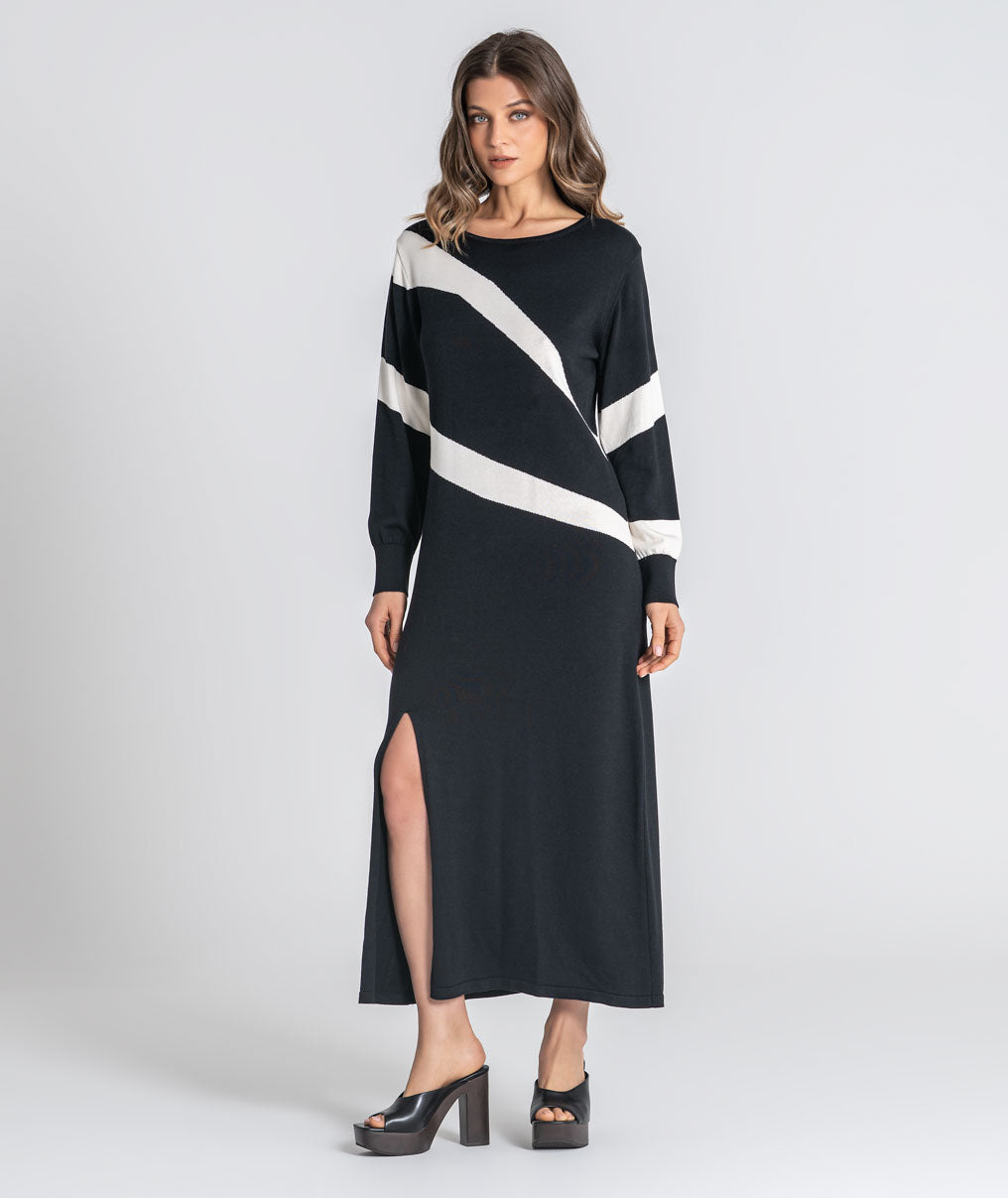 Jacquard long dress 3586