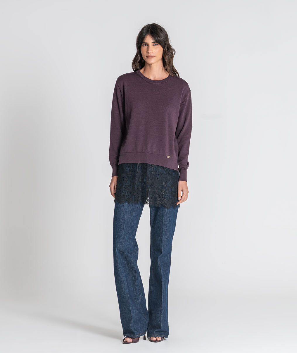 Oversize lace sweatshirt 3588