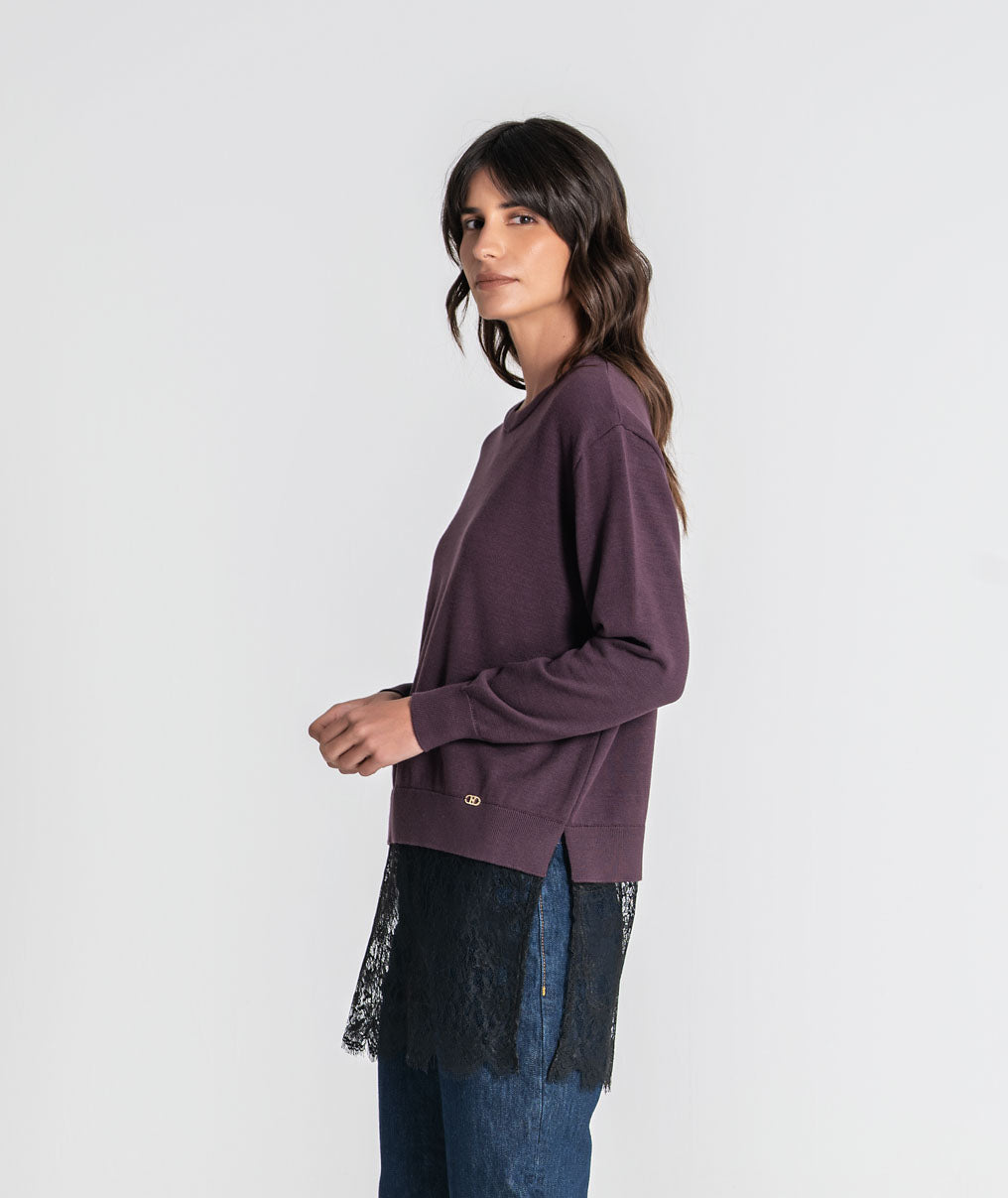 Oversize lace sweatshirt 3588